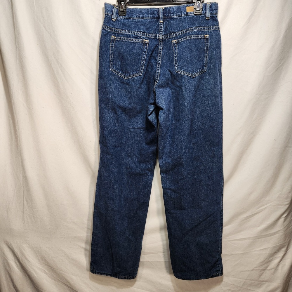 Cabela's Casuals Womens Red Fleece Lined Straight Blue Denim Jeans Size 12 - Picture 2 of 8
